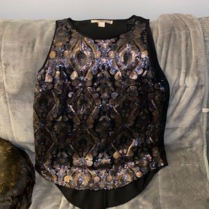 Black sequins and sheer tank